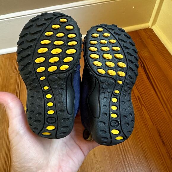 NWOT Merrell navy suede leather slip on loafer rubber sole shoe SIZE 3 - Picture 3 of 5